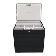 Pudełka i szkatułki - Pudełko na biżuterię 5 el. (czarne) Classic Stackers - miniaturka - grafika 1