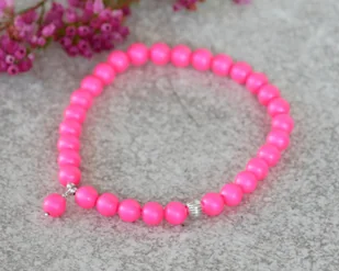 Bransoletka z pereł swarovskiego Neon Pink - Bransoletki - miniaturka - grafika 1