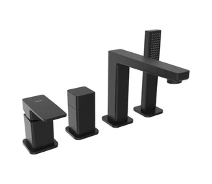 Sapho - Bateria wannowa 4-otworowa TURSI czarny mat - Baterie umywalkowe Sapho - Bateria wannowa 4-otworowa TURSI czarny mat - Baterie umywalkowe - miniaturka - grafika 1