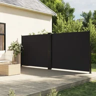 Markizy - vidaXL Zwijana markiza boczna, czarna, 160 x 600 cm - miniaturka - grafika 1