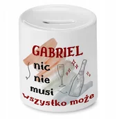 Skarbonki - Skarbonka dla Gabriela na Urodziny Idealny Prezent z Nadrukiem ze Zdjęciem + Opakowanie na prezent (wzór 04) - miniaturka - grafika 1