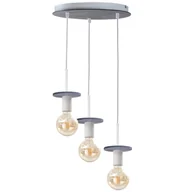 Lampy sufitowe - KET Loftowa LAMPA wisząca metalowa OPRAWA kaskada ZWIS okrągły szary KET273 - miniaturka - grafika 1