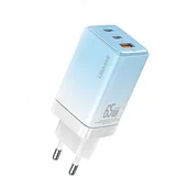 Ładowarki do telefonów - USAMS Ład. siec. 2xUSB-C+1xUSB 65W (only head) GaN PD3.0 +QC3.0 Fast Charging niebieski/gradient blue Sandru Series CC180TC04 (US-CC180) - miniaturka - grafika 1