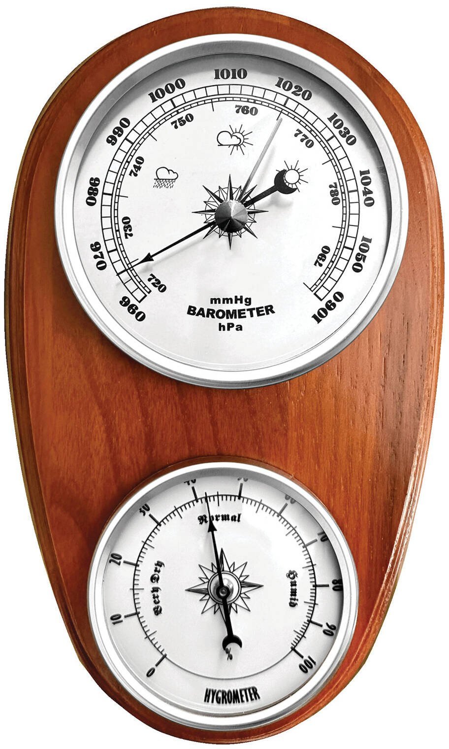 Barometr higrometr analogowy drewniany JVD BA231.41 12x21 cm .
