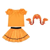 Stroje karnawałowe - ZESTAW PIPPI LANSZTRUNG POMARAŃCZOWY 98-110 3el - miniaturka - grafika 1