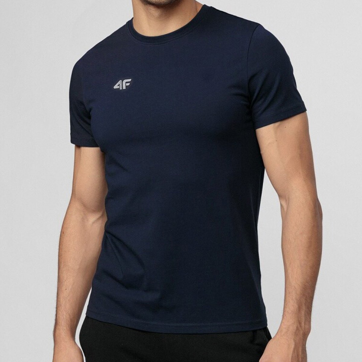 Koszulka Męska 4F T-shirt Z Logo Regular Granatowy NOSH4-TSM003B XL Granatowy