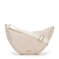 Torebki damskie - Damska torebka crossbody w geometryczne przeszycia kremowo - złota - miniaturka - grafika 1