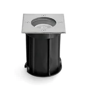 Lampy ogrodowe - Oprawa dogruntowa HELIA kwadratowa GU10 CHROM wodoodporna lampa najazdowa - miniaturka - grafika 1