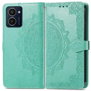 Do etui HMD Pulse Pro Mandala Wytłaczany wzór Skórzany portfel Etui na telefon Zielony - Portfele - miniaturka - grafika 1
