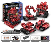 Roboty dla dzieci - Klocki sterowany robot gąsienicowy RED silniki 495-klocki 5w1 - miniaturka - grafika 1