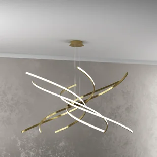 Nowoczesna lampa wisząca Tornado Aluminium Złoto Palone Led 88W D.100Cm Naturalne Światło - Lampy sufitowe - miniaturka - grafika 1