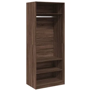vidaXL Szafa dębowa brązowa 80x50x200 cm materiał drewnopochodny - Szafy - miniaturka - grafika 1