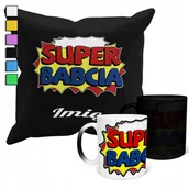 Gadżety dla niej i dla niego - ZESTAW KUBEK MAGICZNY + POSZEWKA Z PODUSZKĄ- DZIEŃ BABCI PREZENT + IMIĘ - miniaturka - grafika 1