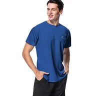 Garnitury - MeetHoo Męska kamizelka surfingowa, koszulka Rash Guard UV UPF 50+, top, ochrona przed słońcem, koszulka z krótkim rękawem, do surfowania, biegania, pływania, granatowy, XL - miniaturka - grafika 1