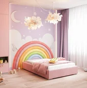 Łóżka dla dzieci i młodzieży - Łóżko tapicerowane dla dziewczynki tęcza 4 rozmiary - miniaturka - grafika 1