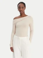 Bluzki damskie - Guess Bluzka W6RP15 KD012 Beżowy Slim Fit - miniaturka - grafika 1