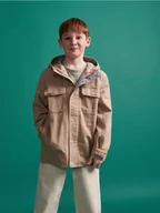 Kurtki i płaszcze dla chłopców - Reserved - Bawełniana kurtka parka - beżowy - miniaturka - grafika 1