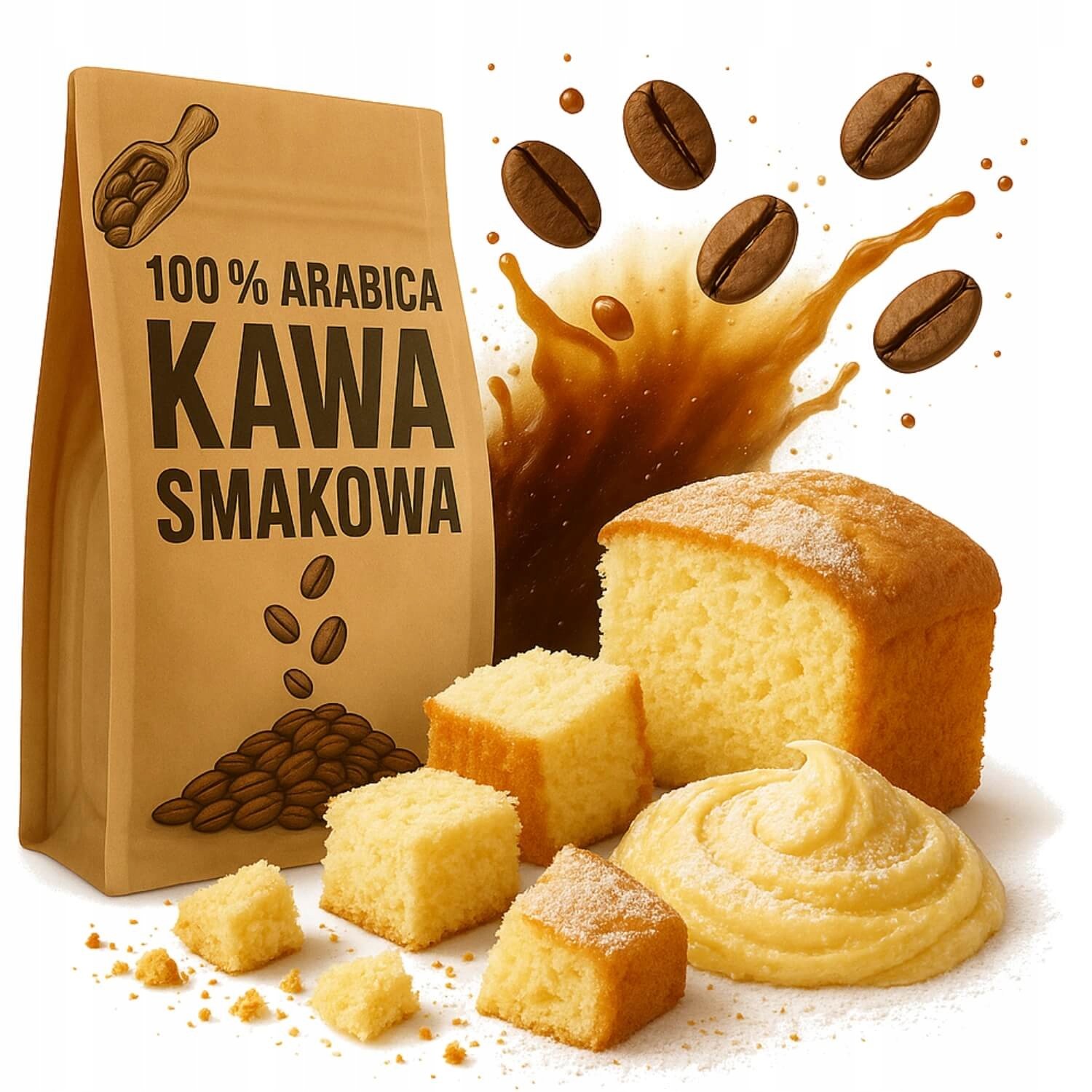 Kawa mielona smakowa Puszysty Biszkopt 1 kg o smaku biszkoptowym