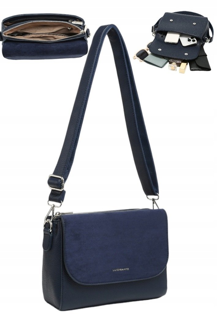Torebka Torba Damska Listonoszka LUIGISANTO Pasek HS6812 Blue