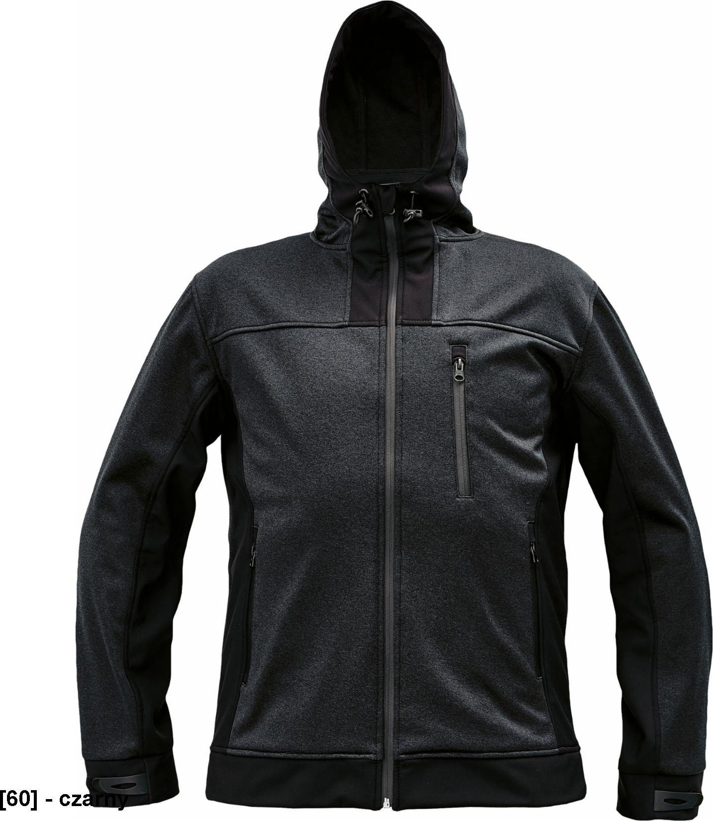 CERVA HUYER - kurtka softshellowa, poliester/spandex, rozm. xs-3xl, - czarny XL