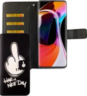 Etui i futerały do telefonów - Etui na telefon komórkowy Xiaomi Mi 10 Etui ochronne z klapką i miejscem na kartę, kolor: Have A Nice Day Black - miniaturka - grafika 1