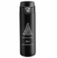 Kubki termiczne - Kubek termiczny czarny z grawerem dla niej na święta - miniaturka - grafika 1