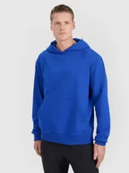 Bluzy męskie - 4F Bluza dresowa nierozpinana z kapturem męska - niebieska 3XL - miniaturka - grafika 1