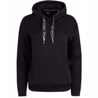Bluzy damskie - TOMMY HILFIGER BLUZA DAMSKA Z KAPTUREM TJW BXY LOGO HOODIE CZARNA r.M - miniaturka - grafika 1