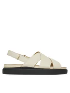 Sandały damskie - Clarks Sandały Aristella Sun 26181257 Beżowy - miniaturka - grafika 1