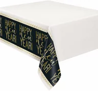 Dekoracje i nakrycia stołu na imprezę - Obrus sylwestrowy Happy New Year - 213x137 cm - 1 szt. - miniaturka - grafika 1