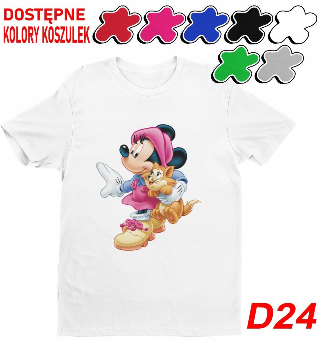 Koszulka Z Nadrukiem Dziecięca Myszka Minnie Miki Postacie Wybór- L 146-152