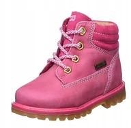 Botki damskie - Richter Botki Różowe Sznurowane Za Kostkę Dziewczęce Skóra 26 Jrd - miniaturka - grafika 1