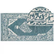 Dywany - Lumarko Dywan wełniany 80 x 150 cm biało-niebieski GEVAS - miniaturka - grafika 1