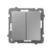 Wyłączniki światła i elektryczne - Ospel AS srebrny łącznik podwójny zwierny ŁP-17G/m/18 ŁP-17G/m/18 - miniaturka - grafika 1