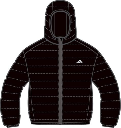adidas Uniseks - dzieci ESSENTIALS LIGHT PADDED JACKET, black/REFLECTIVE SILVER, 6-7 Years