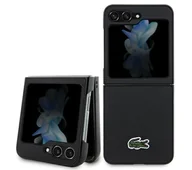 Etui i futerały do telefonów - Lacoste LCHCZF5PVCK Hardcase Iconic Petit Pique do Samsung Galaxy Z Flip5 Czarny - miniaturka - grafika 1