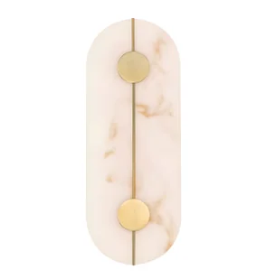 Kinkiet Lunalith 2 w złotym wykończeniu ze szklaną marmurową płytą - Lampy ścienne - miniaturka - grafika 1