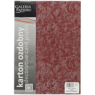 Galeria Papieru Papier ozdobny wizytówkowy) róże bordowo-srebrne A4 250g - Papier do drukarek - miniaturka - grafika 1