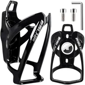 Pozostałe akcesoria do telefonów - Koszyk na bidon napój butelkę wodę uchwyt rowerowy do roweru bidonu uniwersalny z miejscem na Airtag Czarny - miniaturka - grafika 1