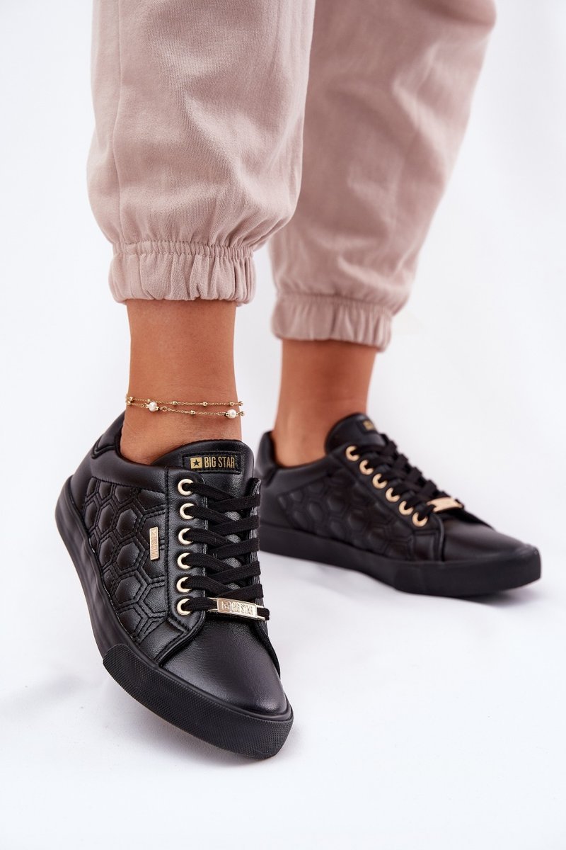 Trampki Damskie Z Eko Skóry Big Star RR274323 Czarne-37