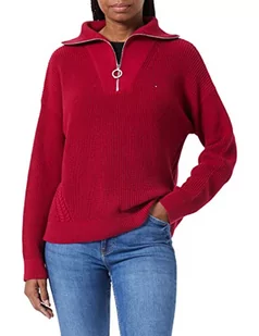 Tommy Hilfiger Damski sweter z zamkiem błyskawicznym Hayana Cable, Royal Berry, M - Swetry damskie - miniaturka - grafika 1