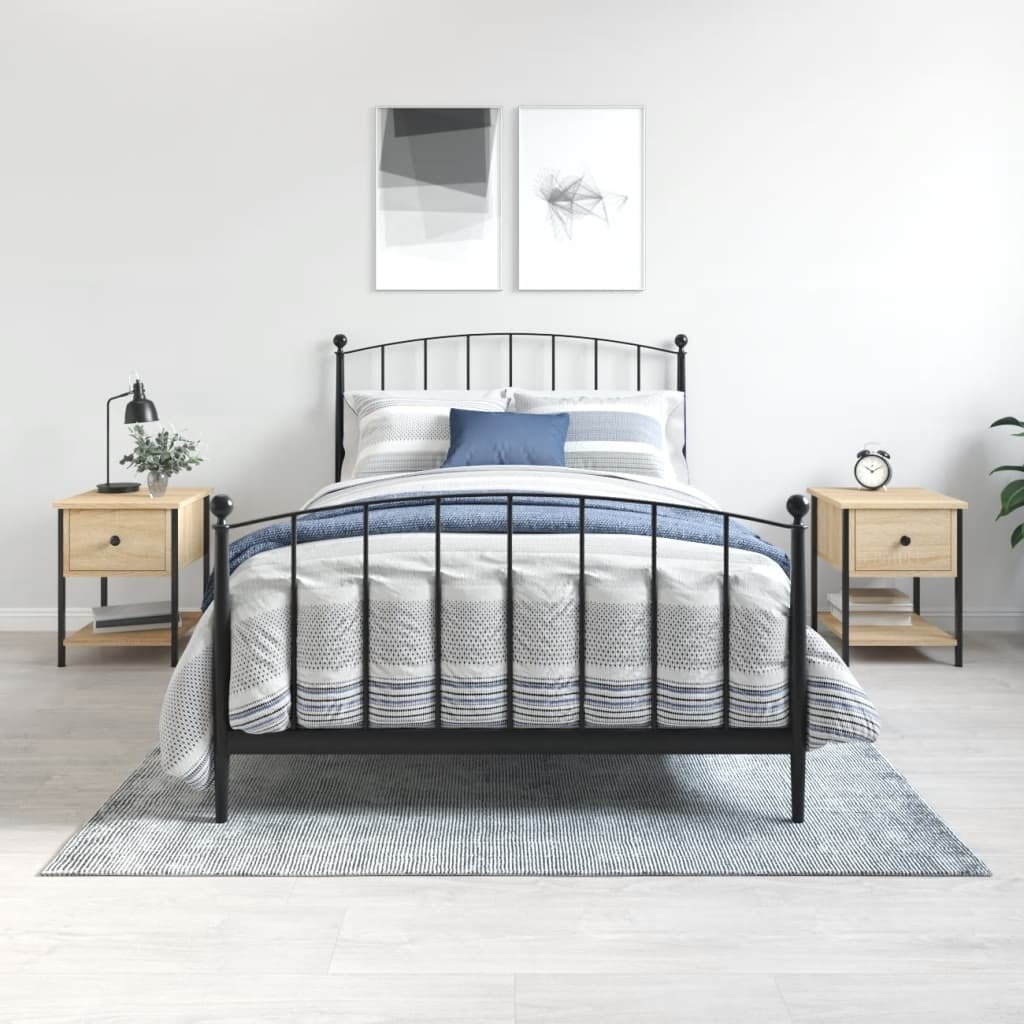 vidaXL Szafki nocne 2 szt. dąb sonoma 34x35,5x45 cm materiał drewnopochodny - Szafka nocna - Szafki nocne - Szafa - Meble do sypialni