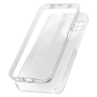 Etui i futerały do telefonów - Etui 360° do Samsunga Galaxy A22 5G Elastyczny przód i sztywny tył — przezroczyste - miniaturka - grafika 1
