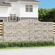 Pozostałe narzędzia ogrodowe - vidaXL Kosze gabionowe, 9 szt, 400x50x180/200 cm, galwanizowane żelazo - miniaturka - grafika 1