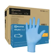 Rękawiczki jednorazowe - Rękawiczki nitrylowe XS niebieskie Mercator Nitrylex Classic 100sztuk karton 10op - miniaturka - grafika 1