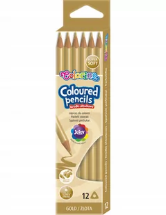 Kredki Ołówkowe 12Szt Trójkątne Złote Colorino - Kredki, ołówki, pastele i pisaki - miniaturka - grafika 1
