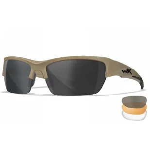 Okulary Taktyczne Wiley X Valor 2.5 CHVAL06T Grey/Clear/Light Rust - Matte Tan Frame - Odzież taktyczna i umundurowanie - miniaturka - grafika 1