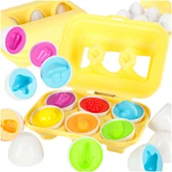 Sortery dla dzieci - Układanka edukacyjna sorter dopasuj kształty jajka montessori owoce warzywa 6szt - zabawka - miniaturka - grafika 1