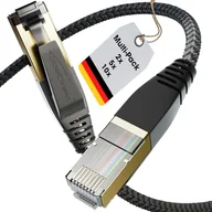 Kable miedziane - KabelDirekt – Kabel sieciowy Cat 8 z Elastycznym i Odpornym na Złamania Plecionym Designem – 5x 0,3m (Kabel LAN/Ethernet, Złącze RJ45, Przekazuje dane z prędkością do 40 Gbit/s, Do gier/PS5/Xbox) - miniaturka - grafika 1
