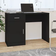 Biurka - Vidaxl biurko z szufladą i szafką, czarne, 100x40x73 cm - miniaturka - grafika 1